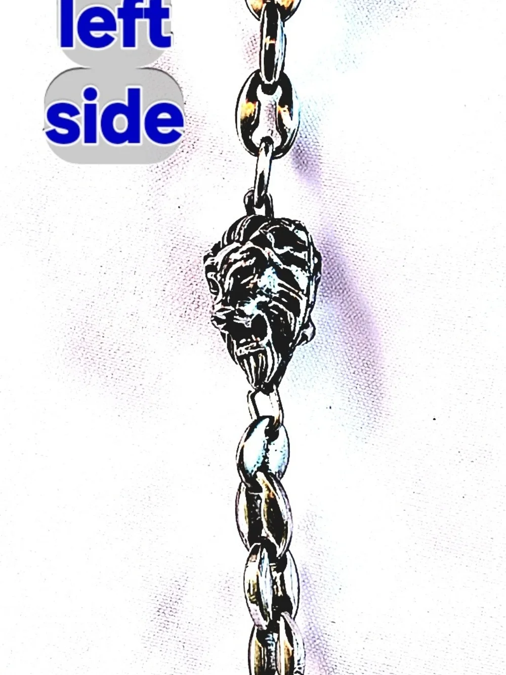 LEO by Dannys Chainz All Stainless Steel Lionhead Link Necklace.
